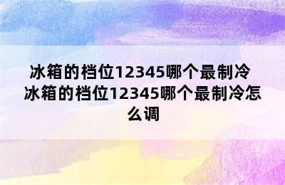 冰箱的档位12345哪个最制冷 冰箱的档位12345哪个最制冷怎么调